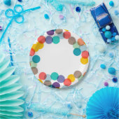 Nieuwjaar Kleurrijke Leuke Confetti Stippen Holida Papieren Bordje (Feest)