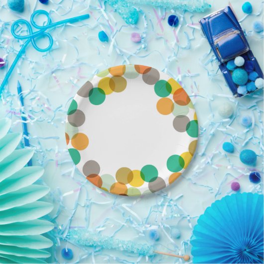 Nieuwjaar Kleurrijke Leuke Confetti Stippen Holida Papieren Bordje (Feest)