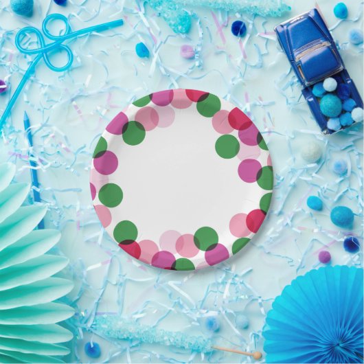 Nieuwjaar Kleurrijke Leuke Confetti Stippen Holida Papieren Bordje (Feest)