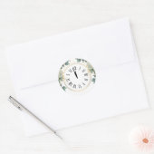 Nieuwjaar klok bloemen ronde sticker (Envelop)