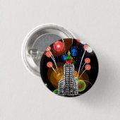 Nieuwjaar koningin ronde button 3,2 cm (Voorkant /achterkant)