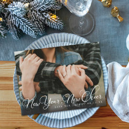 Nieuwjaar Kreukfoto Opslaan datum Aankondigingskaart