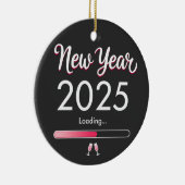 Nieuwjaar laden 2025 Gelukkig Nieuwjaar Kerstmis  Keramisch Ornament (Rechts)