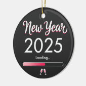 Nieuwjaar laden 2025 Gelukkig Nieuwjaar Kerstmis  Keramisch Ornament (Links)
