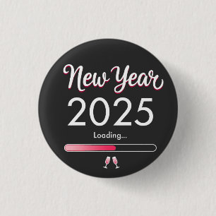 Nieuwjaar laden 2025 Gelukkig Nieuwjaar Xmas Ronde Button 3,2 Cm