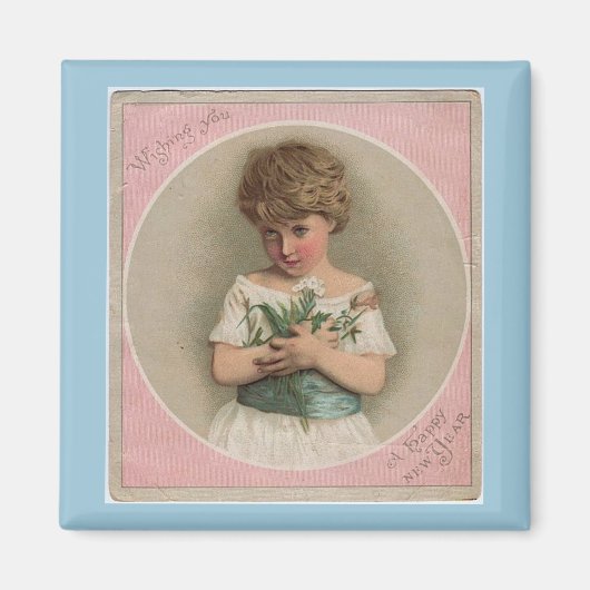 Nieuwjaar Meisje Magneet (Voorkant)