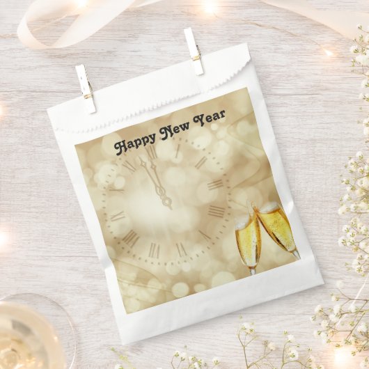 Nieuwjaar met champagnebril Favor Bags Bedankzakje (Geknipt)