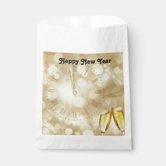 Nieuwjaar met champagnebril Favor Bags Bedankzakje (Voorkant)