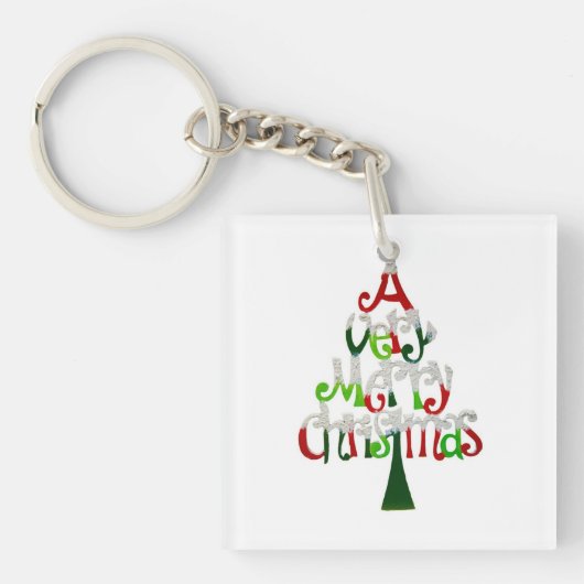 Nieuwjaar met kerstboom sleutelhanger (voorkant)