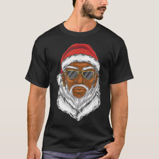 Nieuwjaar met Kerstmis in Black Cool Santa Claus T-shirt