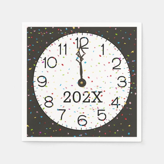 Nieuwjaar Midnight Clock Party Servet (Voorkant)