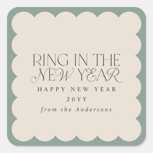 Nieuwjaar Modern Minimal Favoriet Vierkante Sticker (Voorkant)