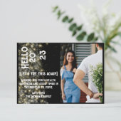 Nieuwjaar moderne aangepaste feestdag - Foto bedan Bedankkaart (Staand voorkant)