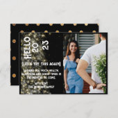 Nieuwjaar moderne aangepaste feestdag - Foto bedan Bedankkaart (Voorkant / Achterkant)