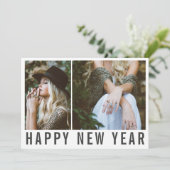 Nieuwjaar moderne fotocollage typografie feestdagenkaart (Staand voorkant)