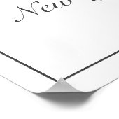 Nieuwjaar Moderne minimalistische witte welkomstbo Poster (Hoek)