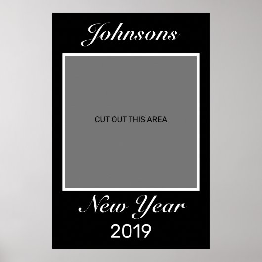 Nieuwjaar Moderne minimalistische zwart-wit foto p Poster (Voorkant)