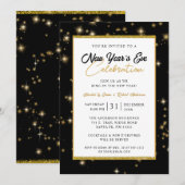 Nieuwjaar: moderne zwarte en goudvlek kaart (Voorkant / Achterkant)