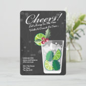 Nieuwjaar Mojito Cocktail Party gepersonaliseerd Kaart (Staand voorkant)
