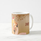 Nieuwjaar Mok met Flamingo Vogels (Voorkant rechts)