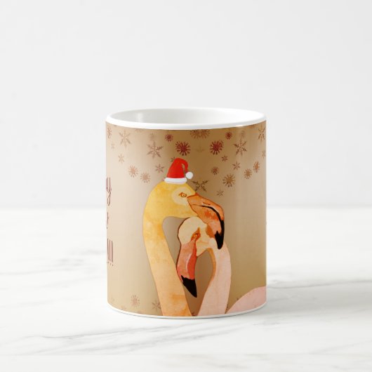 Nieuwjaar Mok met Flamingo Vogels (Center)
