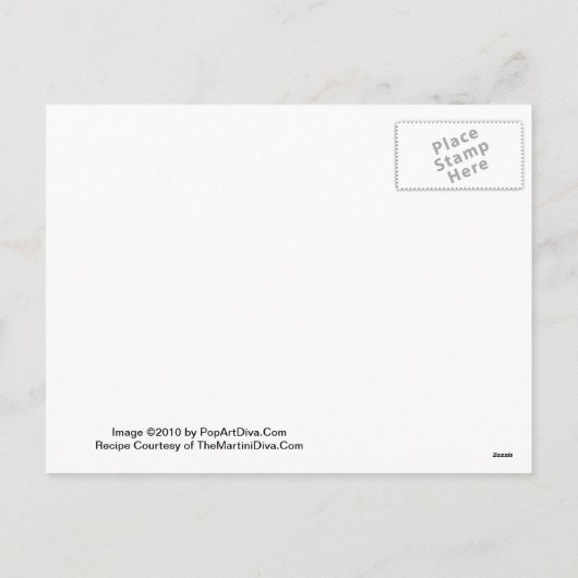 Nieuwjaar Mousserende Pear Martini Recept Briefkaa Feestdagenkaart (Achterkant)