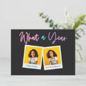 Nieuwjaar multi-foto heldere moderne kleurrijke ne aankondiging (Staand voorkant)