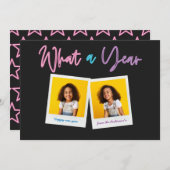 Nieuwjaar multi-foto heldere moderne kleurrijke ne aankondiging (Voorkant / Achterkant)