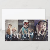 Nieuwjaar naadloze 3-foto's feestdagenkaart (Voorkant / Achterkant)