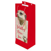 Nieuwjaar Nederlandse Meerkat RED Wine Bag Wijn Cadeautas (Achterkant Gekanteld)