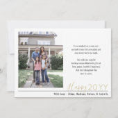 Nieuwjaar New Adventures 2 Photo Modern Gold Scrip Feestdagenkaart (Achterkant)