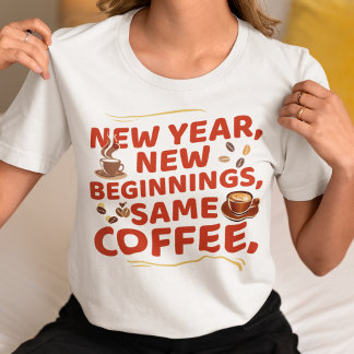 Nieuwjaar New Biginnings Same Coffee T-shirt