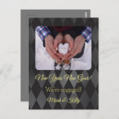 Nieuwjaar New Gear Verloving Briefkaart (Voorkant / Achterkant)