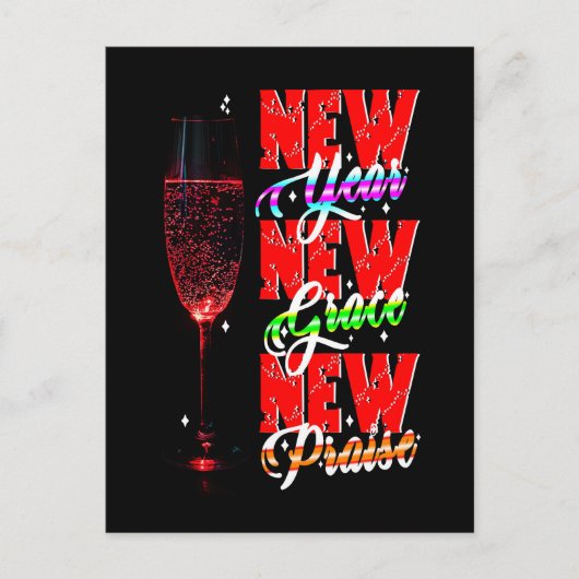 Nieuwjaar New Grace New Praise Briefkaart (Voorkant)