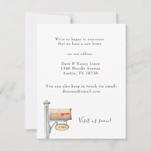 Nieuwjaar New Home Foto Notitiekaartje (Achterkant)