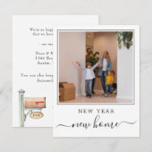 Nieuwjaar New Home Foto Notitiekaartje (Voorkant / Achterkant)