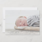 Nieuwjaar New Love Script Photo Birth Notice Aankondiging (Voorkant)