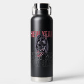 Nieuwjaar, New Me, New Slay! Meisje Power Skull Zw Waterfles (Voorkant)