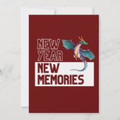 Nieuwjaar New Memories Dragon Cherry Red Kaart (Voorkant)