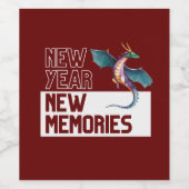 Nieuwjaar New Memories Dragon Cherry Red Wijn Etiket (Enkel label)
