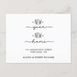 Nieuwjaar Nieuw Adres Home Moving Aankondiging Briefkaart