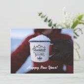 Nieuwjaar nieuw avontuur feestdagenkaart (Staand voorkant)