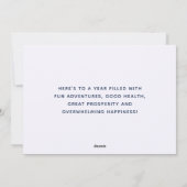 Nieuwjaar nieuw avontuur feestdagenkaart (Achterkant)