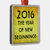 Nieuwjaar Nieuw Begin 2016 Metalen Ornament (Rechts)