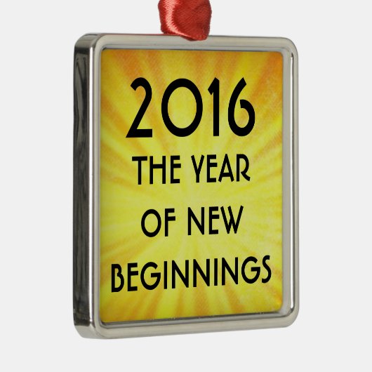Nieuwjaar Nieuw Begin 2016 Metalen Ornament (Rechts)