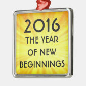 Nieuwjaar Nieuw Begin 2016 Metalen Ornament (Links)