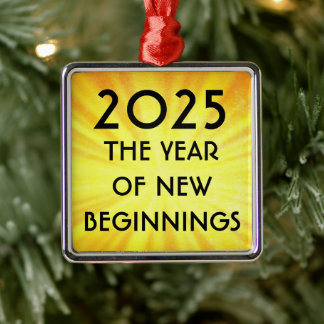 Nieuwjaar Nieuw Begin 2025 Metalen Ornament