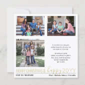 Nieuwjaar Nieuw Begin 4 Foto Modern Gold Script Feestdagenkaart (Achterkant)