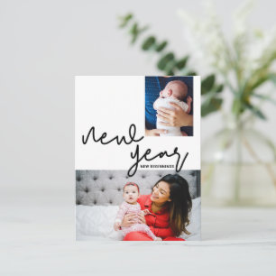 Nieuwjaar nieuw begin met foto's van Baby Briefkaart