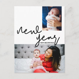 Nieuwjaar nieuw begin met foto's van Baby Briefkaart